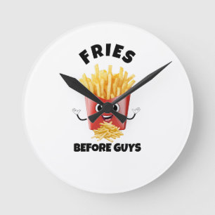 Cute French Fries Cartoon Hoodie &Tee –Funny Food Round Clock