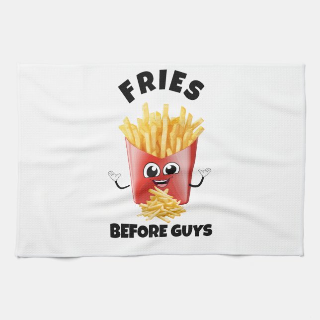  Cute French Fries Cartoon Hoodie &Tee –Funny Food Tea Towel (Horizontal)