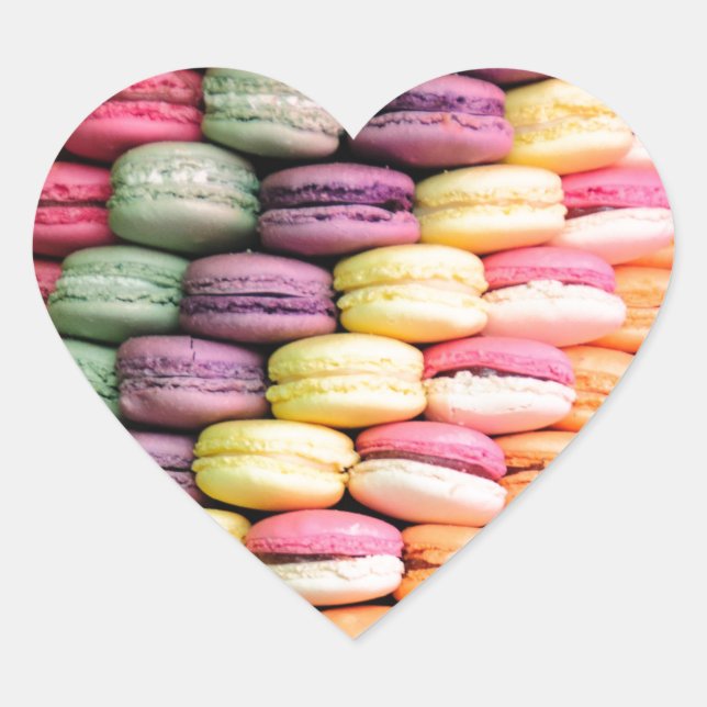 Cute French Macaron Cookies Heart Sticker (Front)