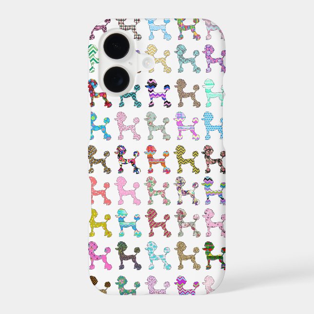 Cute French Poodle Girly Whimsical Chevron Pattern (Back)