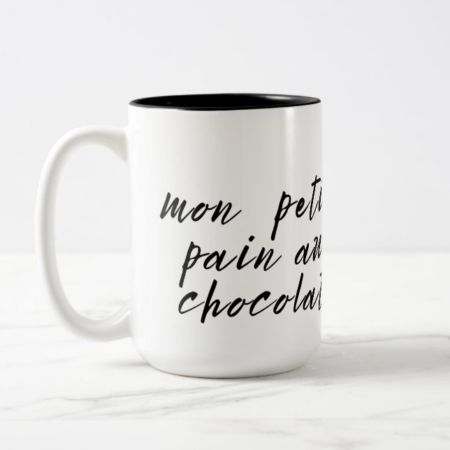 Cute French Term of Endearment Two-Tone Coffee Mug (Left)