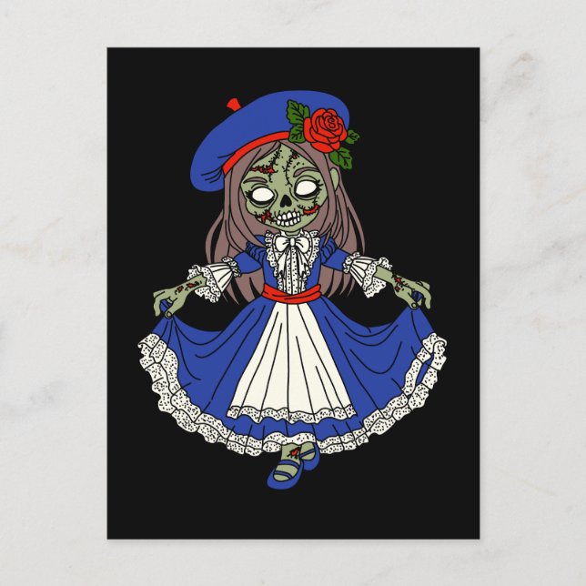 Cute French Zombie Postcard (Front)