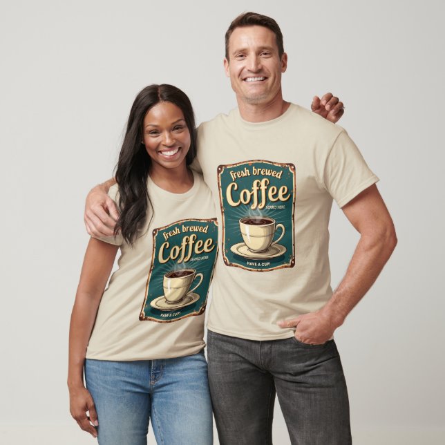 Cute fresh brewed coffee word art  T-Shirt (Unisex)