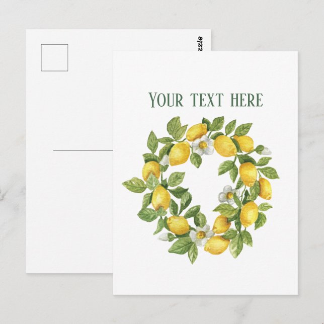 Cute fresh lemon customisable  postcard (Front/Back)