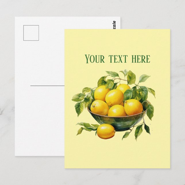Cute fresh lemon customisable  postcard (Front/Back)