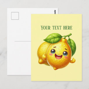 Cute fresh lemon customizable postcard