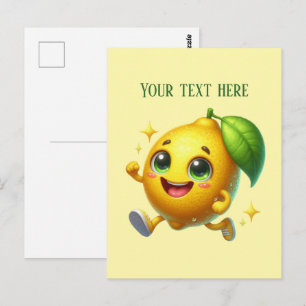 Cute fresh lemon customizable postcard