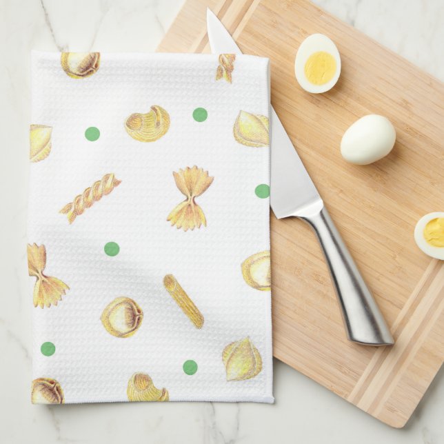 Cute Fresh Pasta Polka Dot Mix Tea Towel (Quarter Fold)
