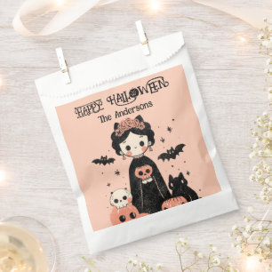Cute Frida Kahlo Pasteloween Pink Happy Halloween Favour Bags