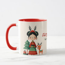Cute Frida Kahlo Retro Merry Christmas Name 