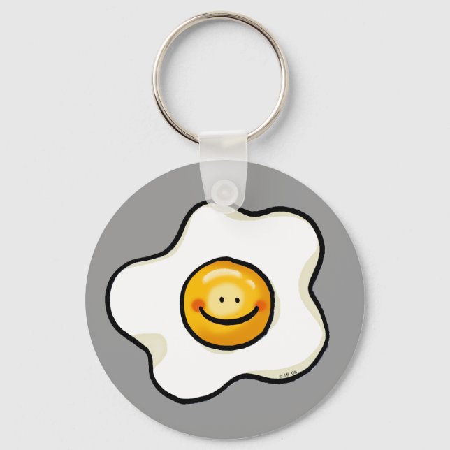 Cute fried egg key ring (Front)