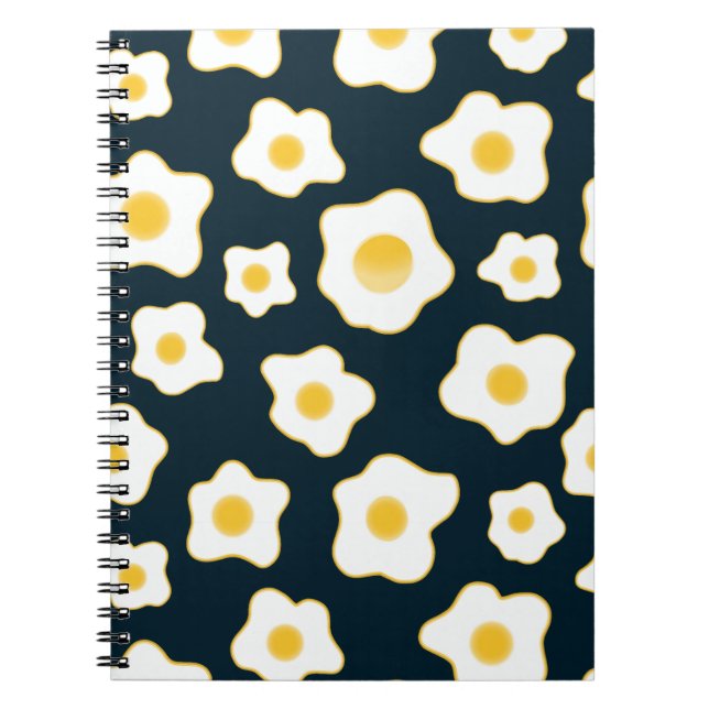 Cute Fried Eggs Flower Pattern Notebook (Front)