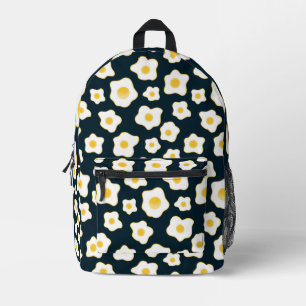 Cute Fried Eggs Flower Pattern Printed Backpack