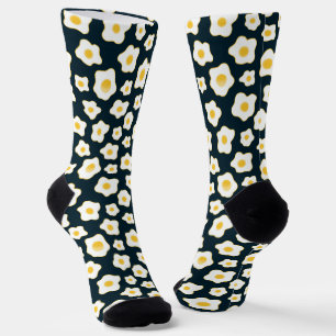 Cute Fried Eggs Flower Pattern Socks