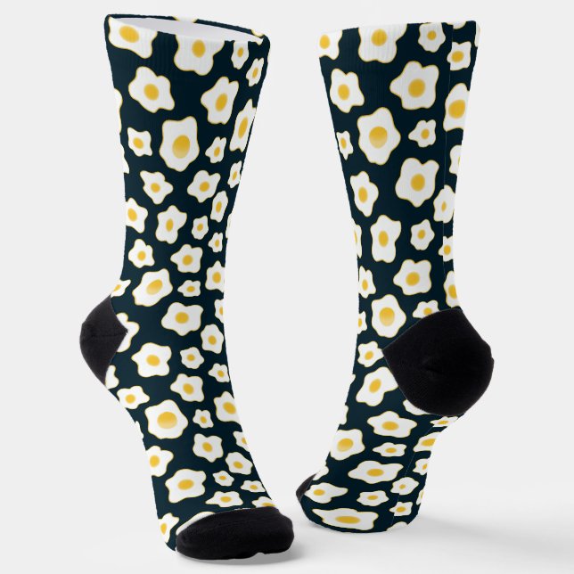 Cute Fried Eggs Flower Pattern Socks (Angled)