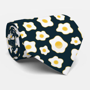 Cute Fried Eggs Flower Pattern Tie