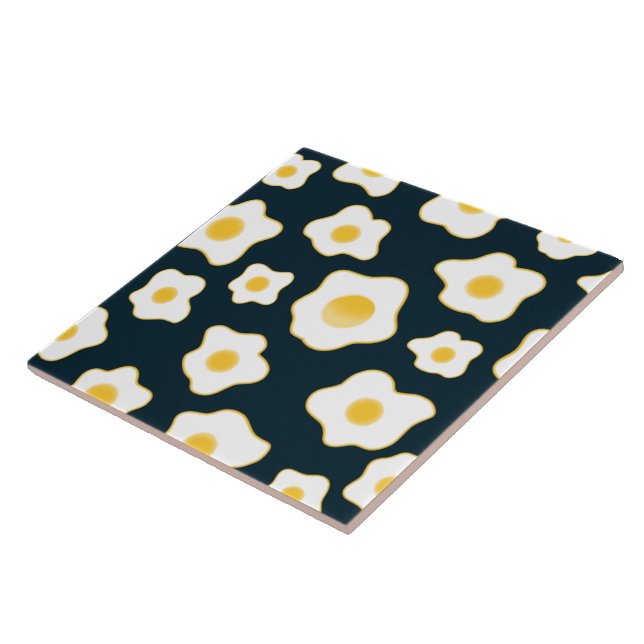 Cute Fried Eggs Flower Pattern Tile (Side)