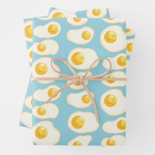 Cute Fried eggs Wrapping Paper Sheet