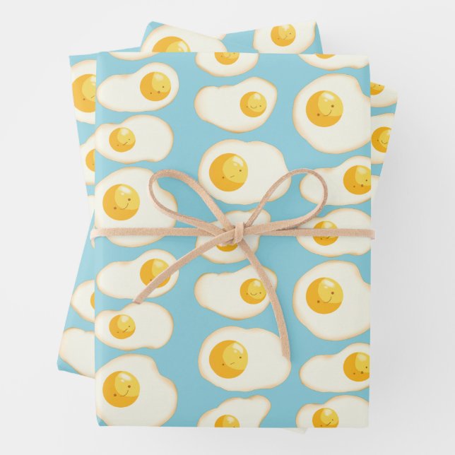 Cute Fried eggs Wrapping Paper Sheet (In situ)