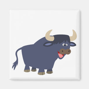 Cute Friendly Cartoon Bull Magnet
