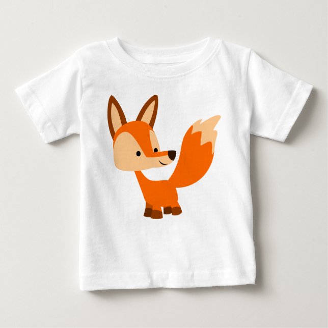 Cute Friendly Cartoon Fox Baby T-Shirt (Front)