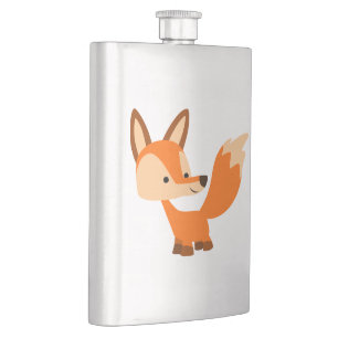 Cute Friendly Cartoon Fox Classic Flask