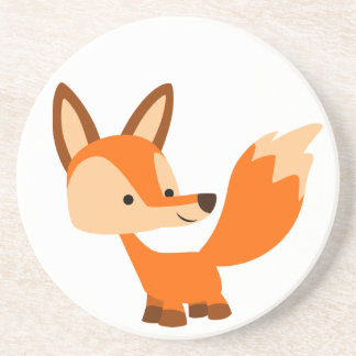 Cute Friendly Cartoon Fox Coaster