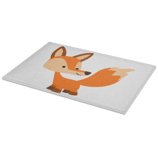 Cute Friendly Cartoon Fox Cutting Board