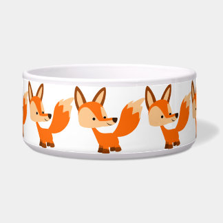 Cute Friendly Cartoon Fox Pet Bowl
