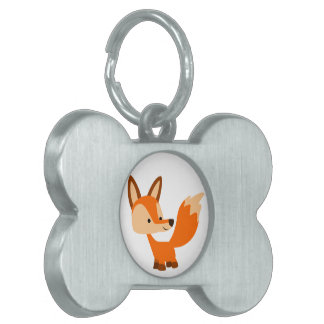 Cute Friendly Cartoon Fox Pet Tag