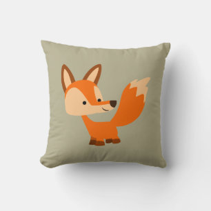 Cute Friendly Cartoon Fox Pillow