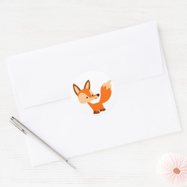 Cute Friendly Cartoon Fox Sticker (Envelope)