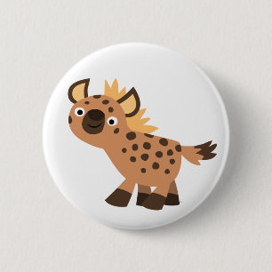 Cute Friendly Cartoon Hyena 6 Cm Round Badge