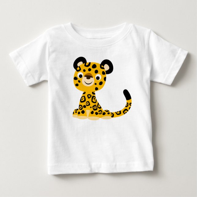 Cute Friendly Cartoon Jaguar Baby T-Shirt (Front)