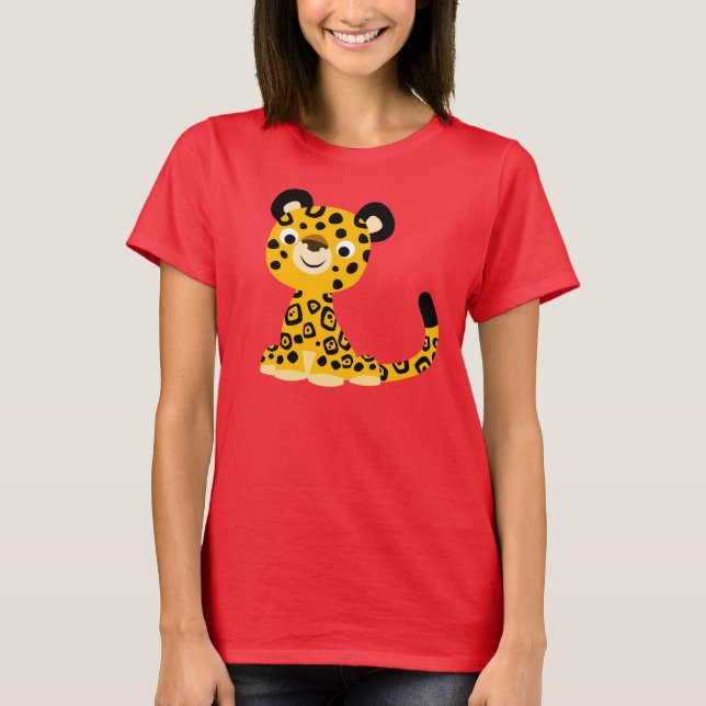 Cute Friendly Cartoon Jaguar Women T-Shirt (Front)