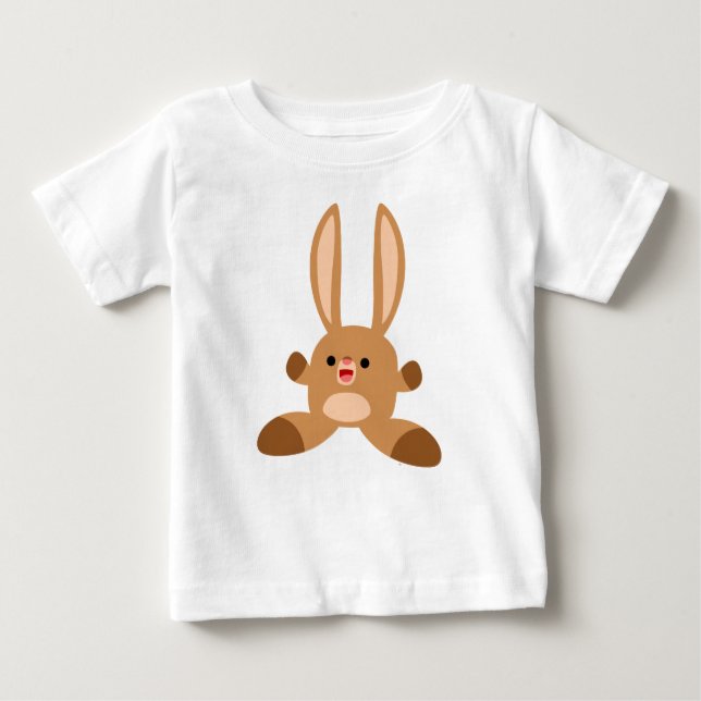 Cute Friendly Cartoon Rabbit Baby T-Shirt (Front)