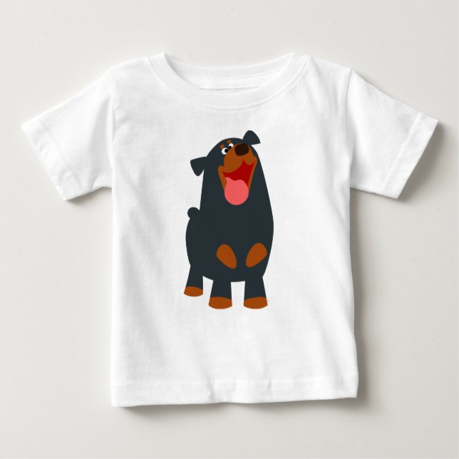 Cute Friendly Cartoon Rottweiler Baby T-Shirt (Front)