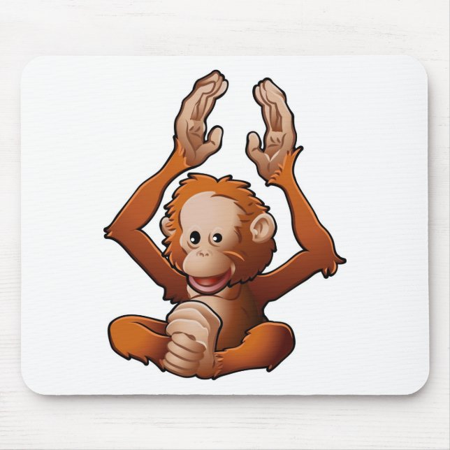 cute friendly Orangutan Mouse Pad (Front)