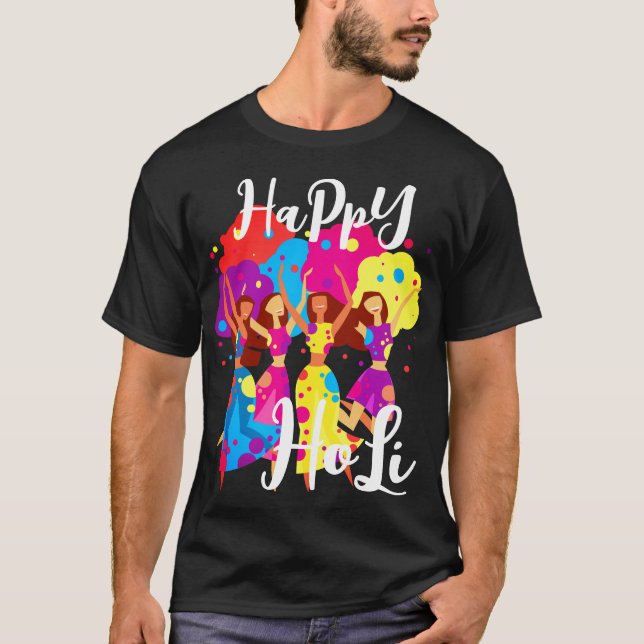 Cute friends playing Holi T-Shirt (Front)