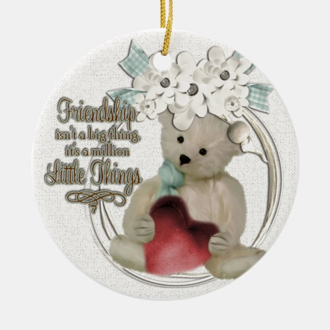 Cute friendship bear ceramic tree decoration (Front)
