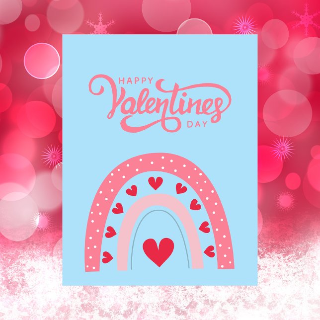 Cute Friendship Boho Rainbow Valentines Flat Card (Creator Uploaded)