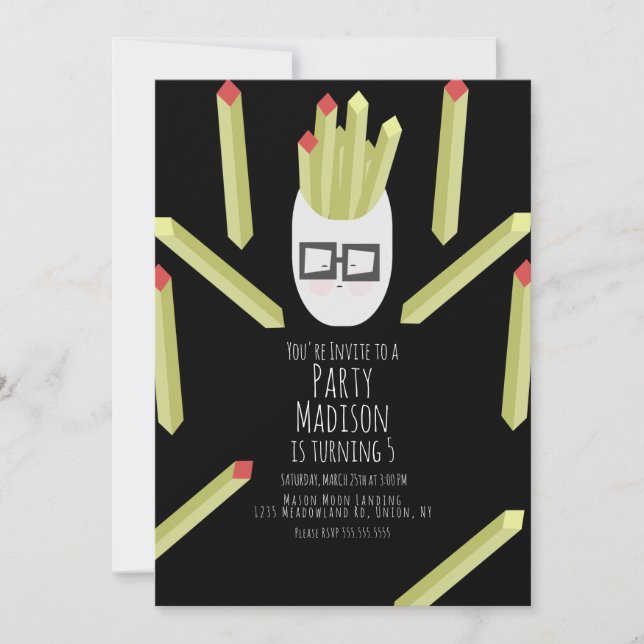 Cute Fries Restaurant Birthday Party  Invitation (Front)