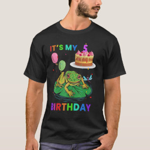 Cute Frog 6th Birthday Frogs Animal Graphic T-Shirt
