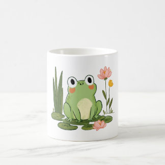 Cute Frog Among the Water Lilies Coffee Mug