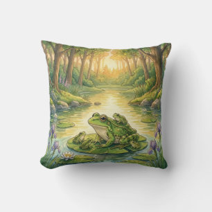 Cute Frog And Babies River and Lake Animals  Cushion