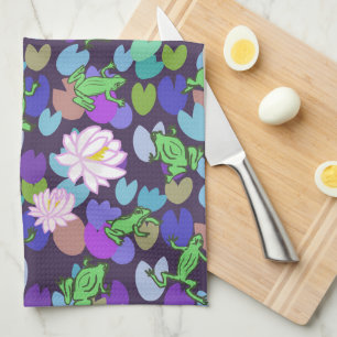 Cute frog art kitchen towel