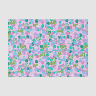 Cute frog art tissue paper with pink background