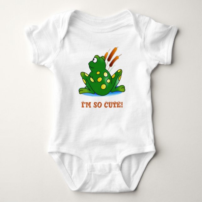 Cute Frog Baby Bodysuit (Front)