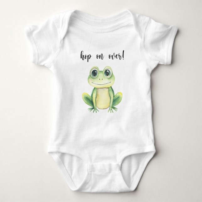 Cute Frog Baby Shower Bodysuit (Front)