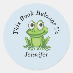 Cute Frog Back to School Round Classic Round Sticker